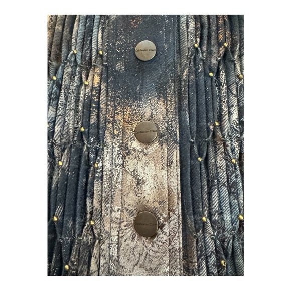 Coldwater Creek Blue Paisley Pintuck Pleat Jacket - Picture 7 of 10